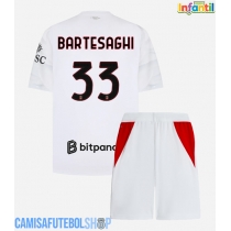 Camisa de time de futebol AC Milan Davide Bartesaghi #33 Replicas 2º Equipamento Infantil 2026-27 Manga Curta (+ Calças curtas)